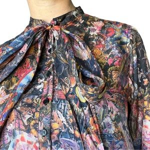Dolce & Gabbana Indian Jungle Novelty Print Pure Silk Mini Dress (size s, m)
